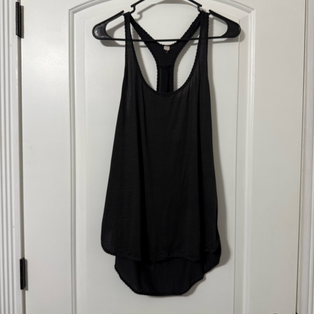 Lululemon 105 F Singlet Racer Back Tank Top Women’s Size 10 Black Gold W1E13S